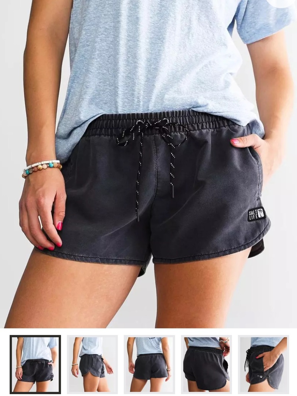 Salt Life Seashore Boardshort Washed Black Size Medium